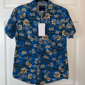 Tropical floral mens button down